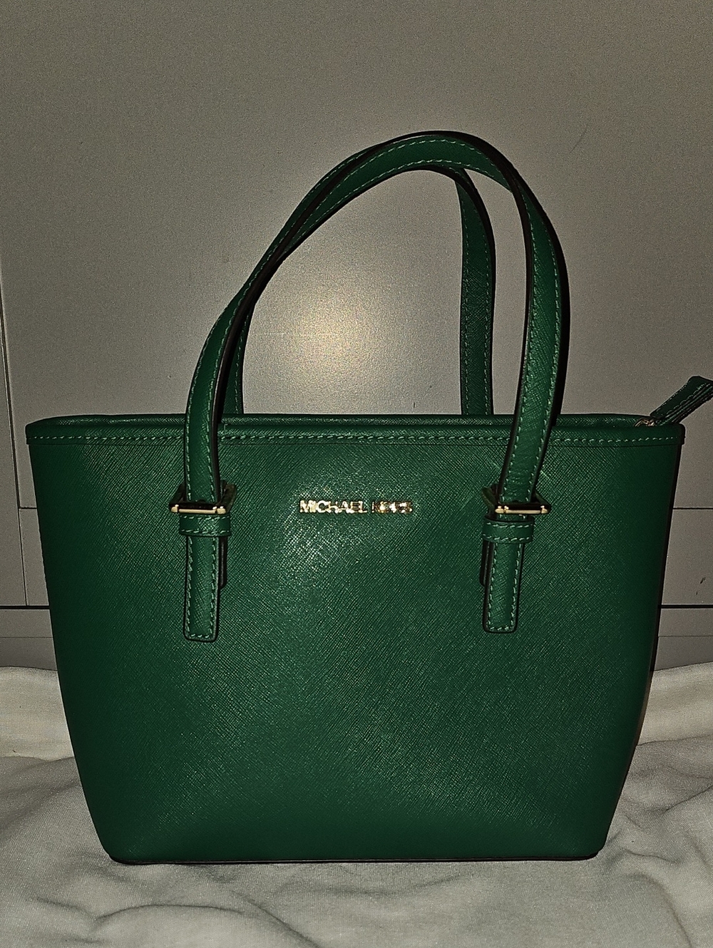 Michael Kors Emerald Green Saffiano Leather Mini Tote - Picture 2 of 16